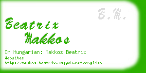 beatrix makkos business card